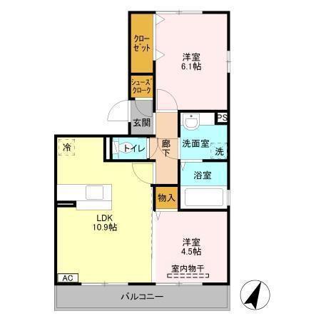 TIARAII(2LDK/2階)の間取り写真
