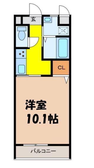 パルタージュD(1K/2階)の間取り写真