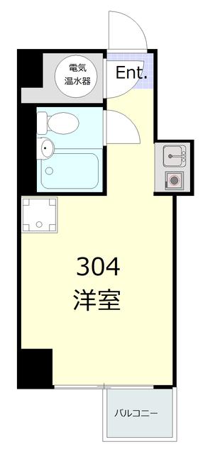 ハイツ芝大門(ワンルーム/3階)の間取り写真