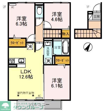 アウレスト(3LDK/2階)の間取り写真