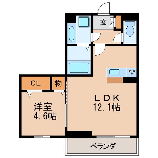 BRANCH千種(1LDK/3階)の間取り写真