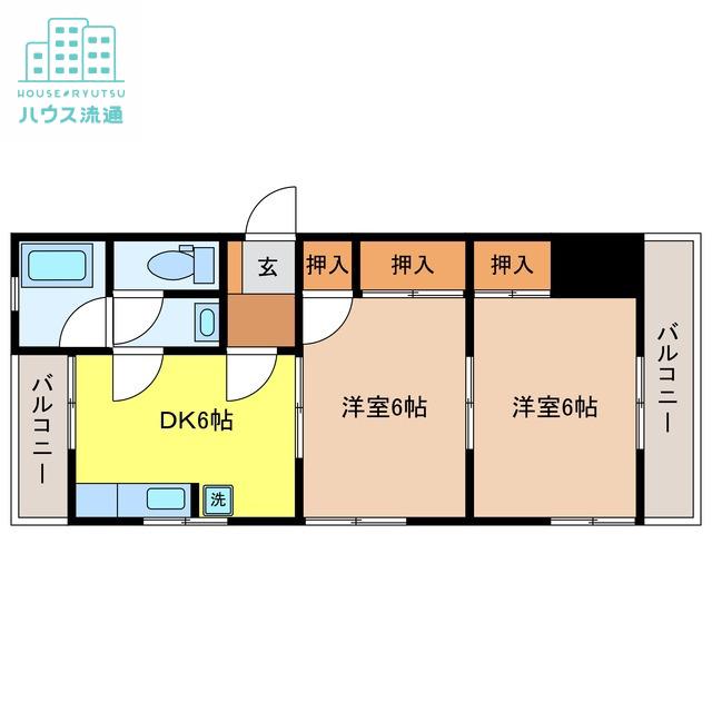YUIビル(2DK/3階)の間取り写真