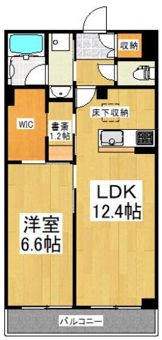 BLOOM(1LDK/4階)の間取り写真