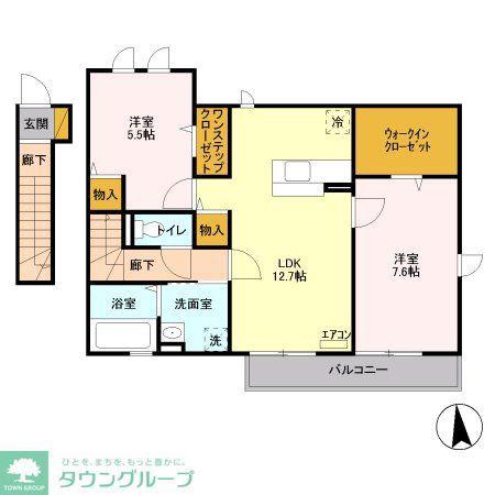 ALPINE(2LDK/2階)の間取り写真