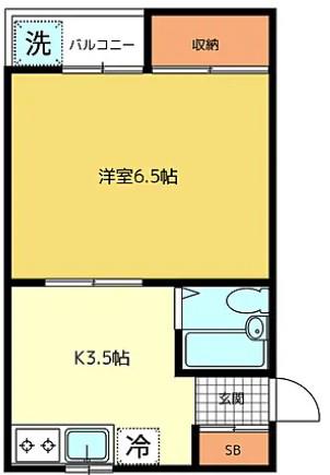 ハイツシルヴィア(1K/3階)の間取り写真