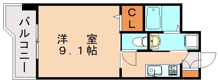 セレスタイト黒崎(1K/10階)の間取り写真