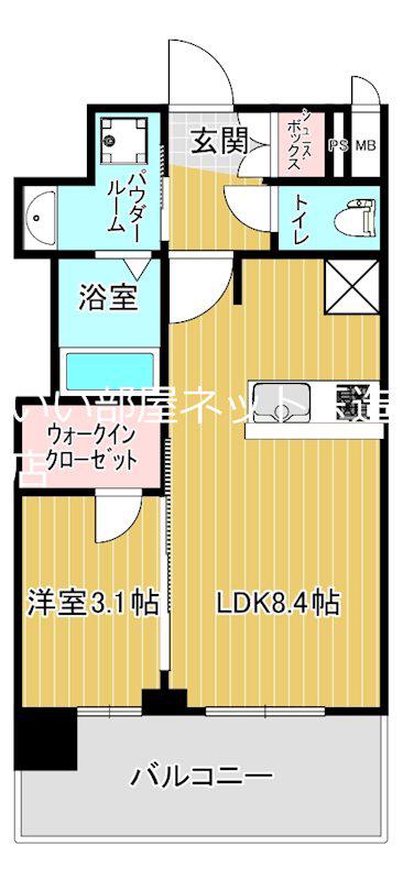 プレサンス東小橋エレディータ(1LDK/4階)の間取り写真