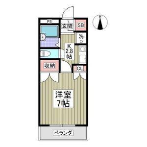 KICORT(1K/1階)の間取り写真