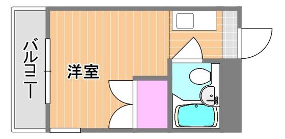 ホープ伊島B棟(ワンルーム/3階)の間取り写真