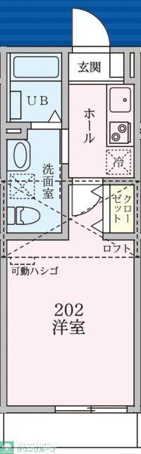 SOLA YURIGAOKA(1K/2階)の間取り写真