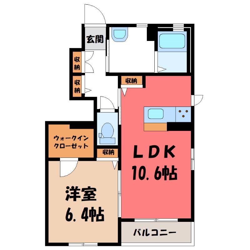 セルシャンプA(2LDK/2階)の間取り写真