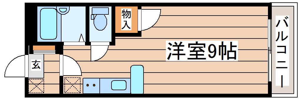 ビューパレス一本杉(1K/1階)の間取り写真
