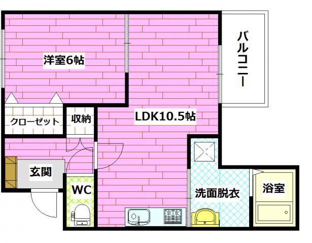 緑井コージーハウス(1LDK/2階)の間取り写真