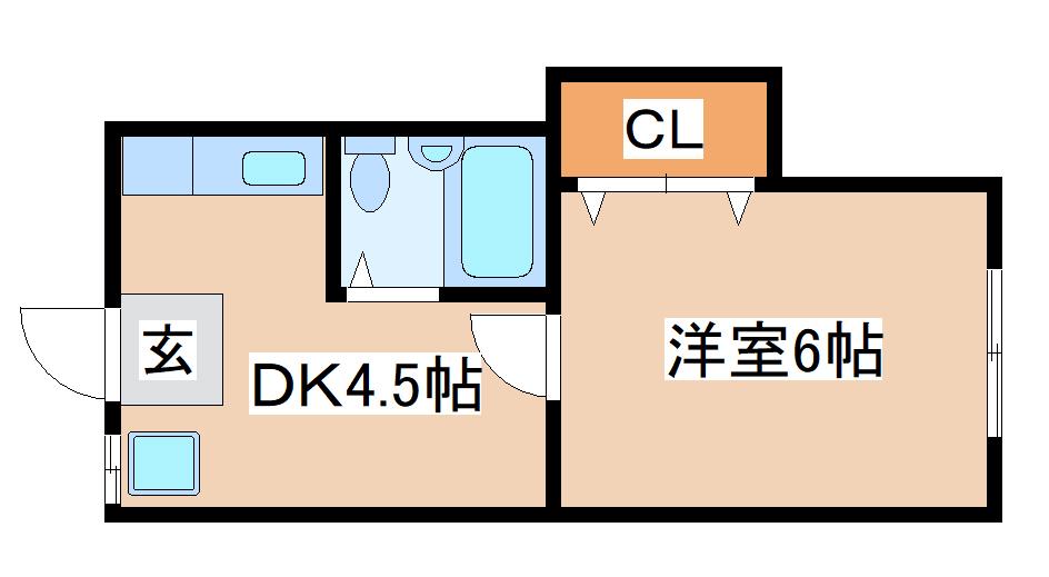 納田マンション(1DK/2階)の間取り写真
