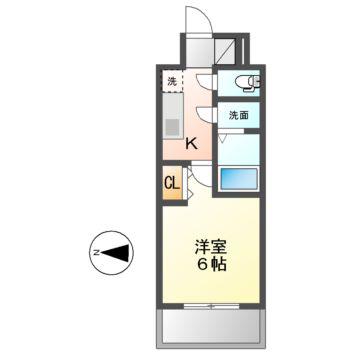 ディアレイシャス金山(1K/11階)の間取り写真