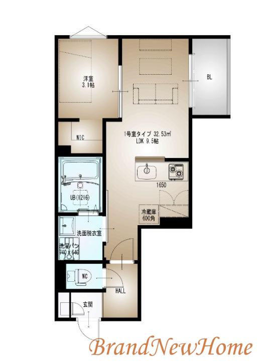 REGALEST 三国ヶ丘(1LDK/1階)の間取り写真