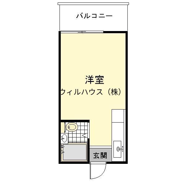 ベルエール天美(ワンルーム/5階)の間取り写真