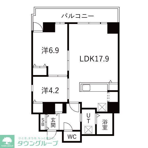 シティコート目黒2棟(2LDK/6階)の間取り写真