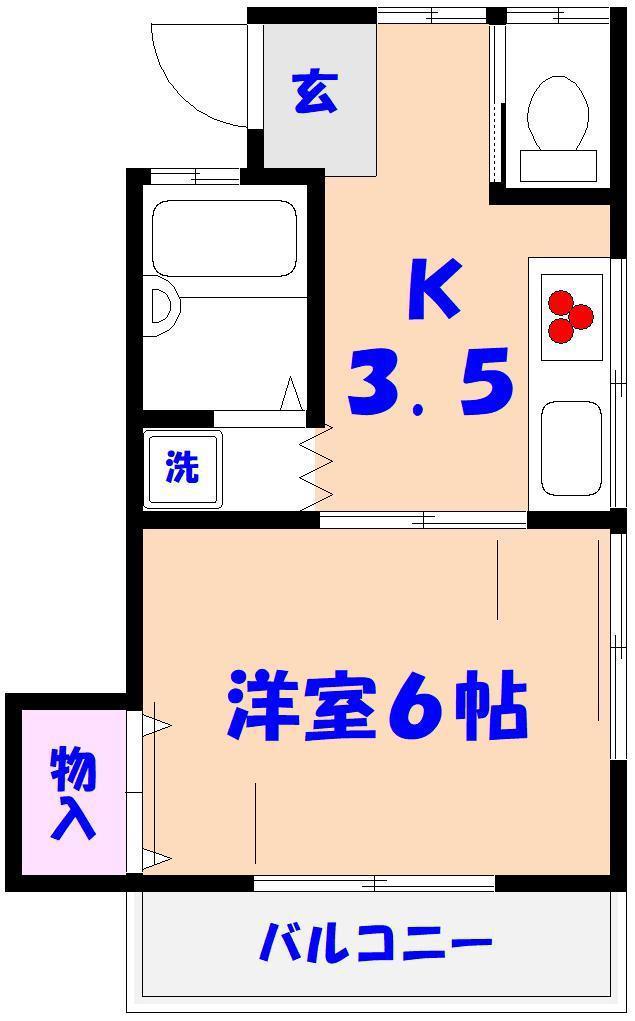 エクセルコート東菅野(1K/2階)の間取り写真