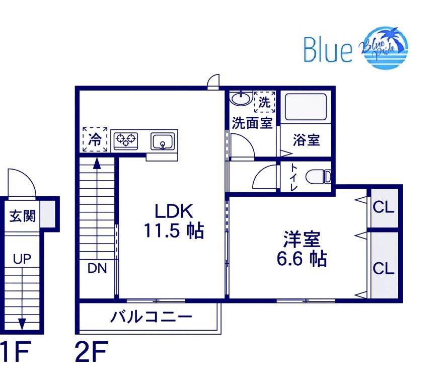 チェーロ(1LDK/2階)の間取り写真