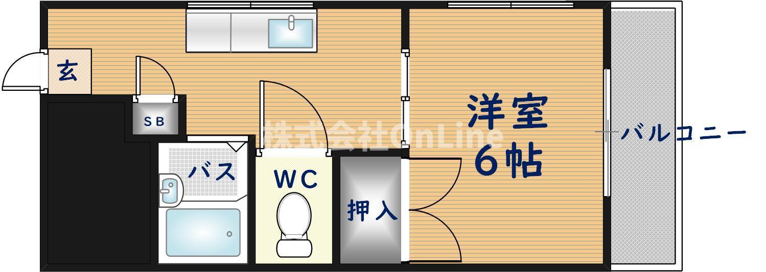 ライラック放出(1DK/3階)の間取り写真