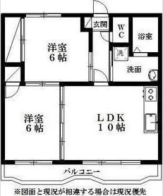 モンフレール(2LDK/2階)の間取り写真
