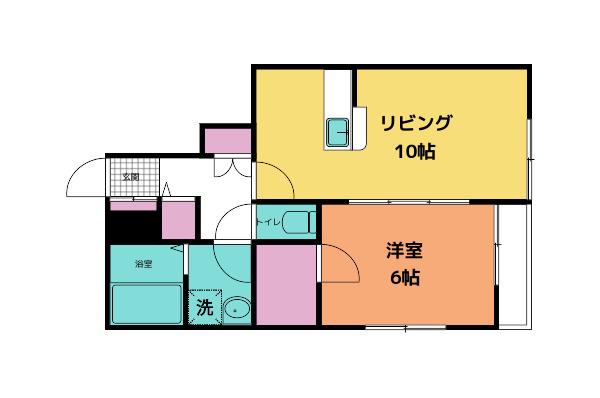 アネックスカノエB(1LDK/1階)の間取り写真
