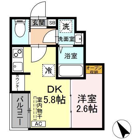 タン・ウルーズI(1DK/1階)の間取り写真