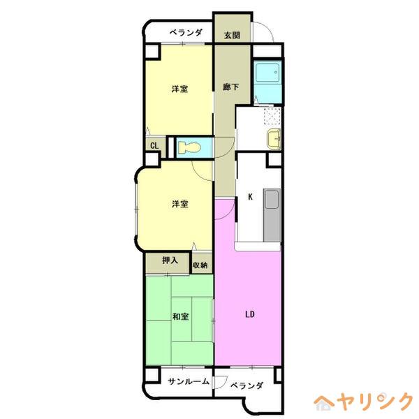 エスポワール城北(3LDK/3階)の間取り写真