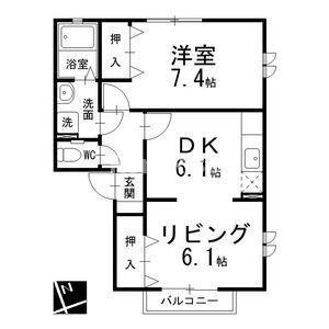 ラヴィーヌ(1LDK/2階)の間取り写真