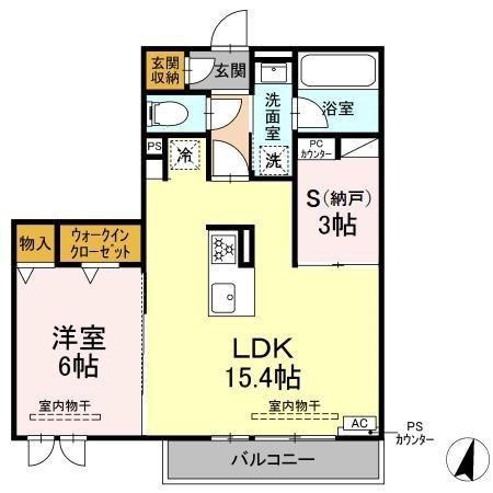 CLAIR島田(1SLDK/3階)の間取り写真