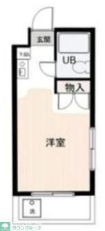 三恵ハイム三鷹(ワンルーム/1階)の間取り写真