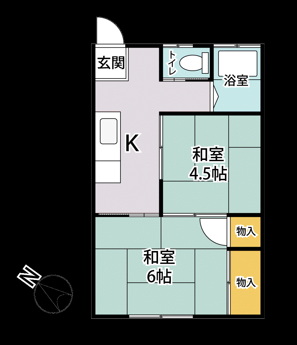 中野ストア(2K/2階)の間取り写真