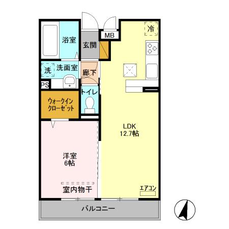 サウンドビュー(1LDK/1階)の間取り写真