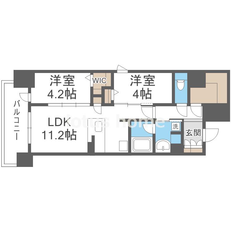 セイワパレス本町東(2SLDK/4階)の間取り写真