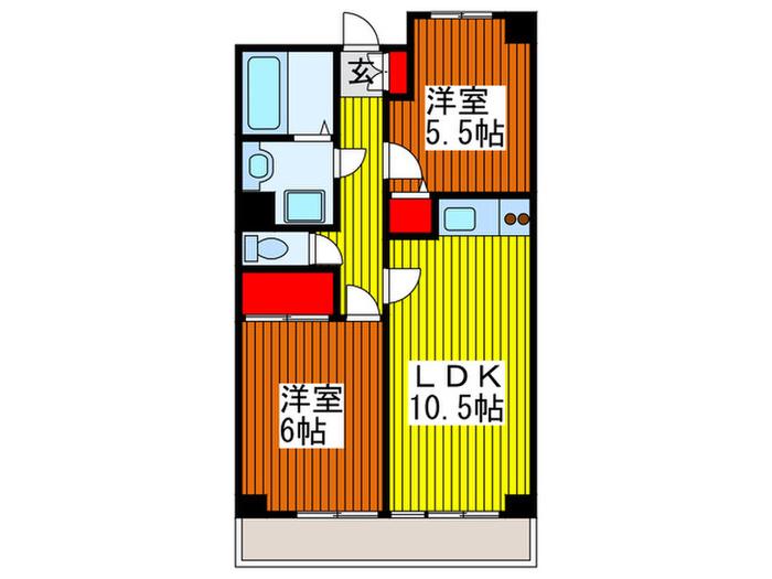 グレイスハイム(2LDK/4階)の間取り写真