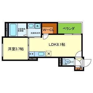 YUMAISON ウエスト(1LDK/2階)の間取り写真