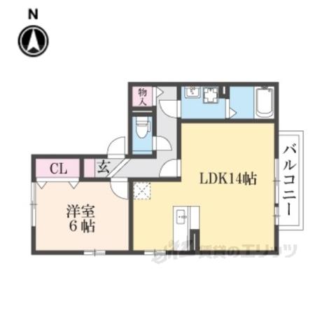 ラ・ピュールメゾン A棟(1LDK/2階)の間取り写真