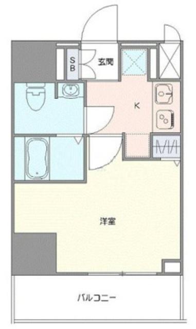 ジェノヴィア草加(1K/2階)の間取り写真