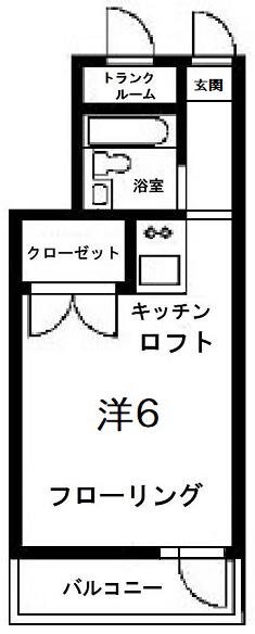 レイクサイド石神井(ワンルーム/2階)の間取り写真