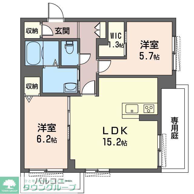リデュー志木(2LDK/1階)の間取り写真