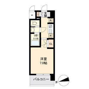 LASANTE薬師堂(1K/3階)の間取り写真