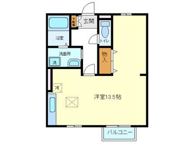サンライズB(ワンルーム/1階)の間取り写真