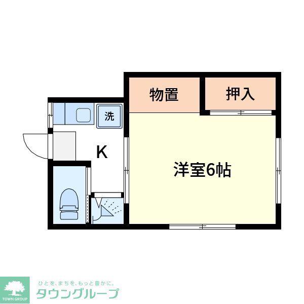 第1藤ハイツ(1K/2階)の間取り写真