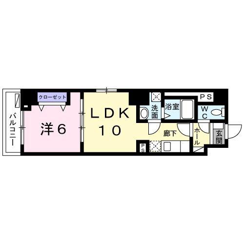 マーリエ(1LDK/8階)の間取り写真