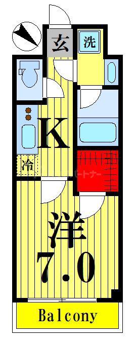 プラージュリュー押上(1K/4階)の間取り写真