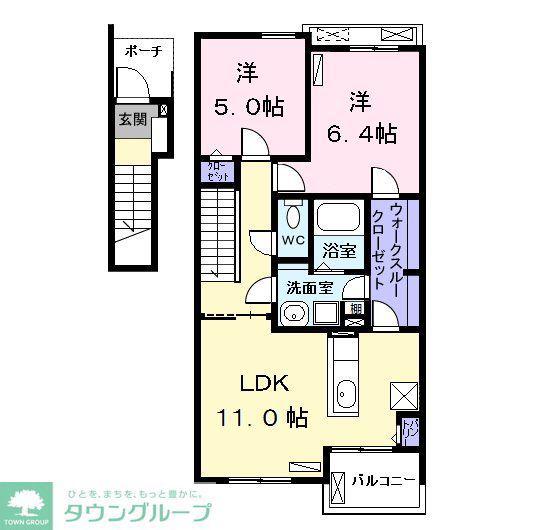 アロッジオ M II(2LDK/2階)の間取り写真