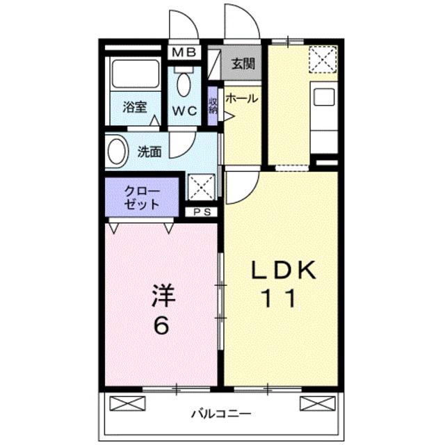 アミティエI(1LDK/1階)の間取り写真