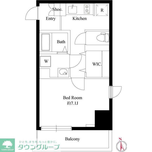 TS GARDEN川崎大師II(1K/4階)の間取り写真