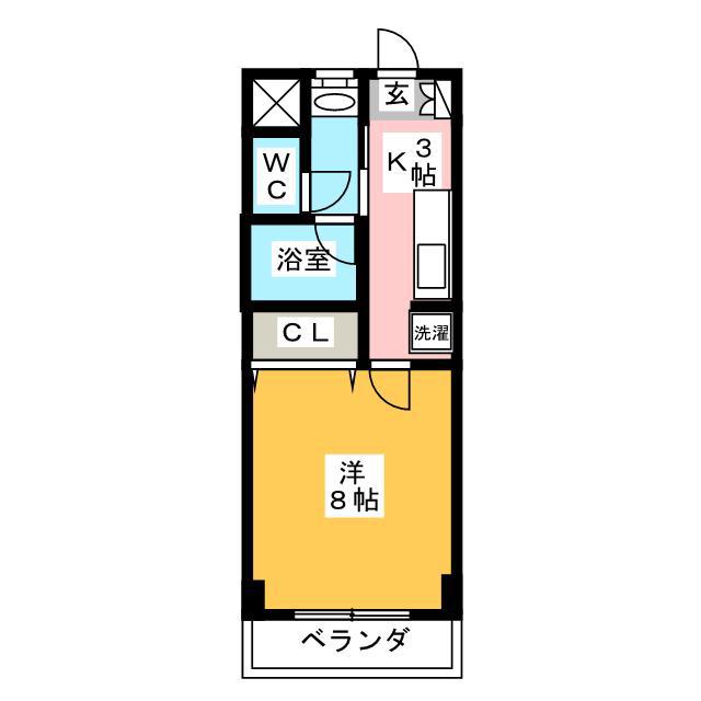 フォーシーズンズ(1K/1階)の間取り写真